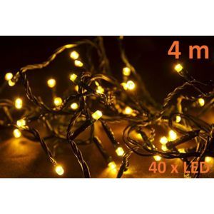 Vánoční LED osvětlení 40 m - teple bílá 400 LED + ovladač - zelený kabel VOLTRONIC® M59747