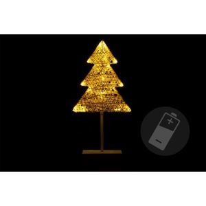 Nexos 28427 Vánoční dekorace - Svítící stromek ratanového vzhledu - 40 cm, 20 LED