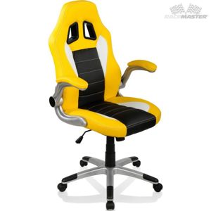 Otočná kancelářská židle GT Series - žlutá/černá/bílá