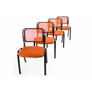 Garthen 40800 Sada 4 stohovatelných kongresových židlí - oranžová