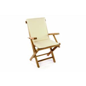 Divero 47245 Skládací zahradní židle vč. polstrování - krémová