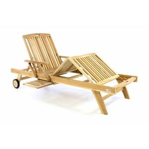 Divero 47295 Luxusní dřevěné lehátko - týkové dřevo