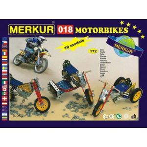 MERKUR Motocykly 018 Stavebnice 10 modelů 182ks v krabici 26x18x5cm