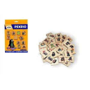 Krtek Pexeso společenská hra dřevěných kamenů v krabici 17x25x2cm