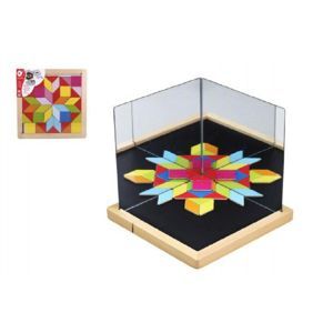 Teddies Magnetická tabulka se zrcadly dřevo 25x25x2,1cm 44ks