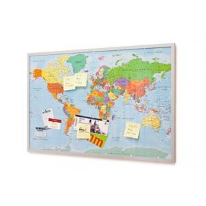 korková nástěnka s mapou světa XXL