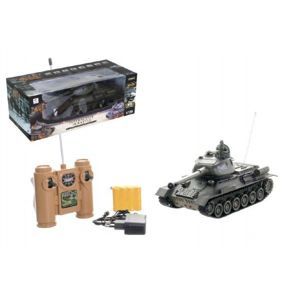 Teddies 58798 Tank RC plast 33cm T-34 27MHz na baterie+dobíjecí pack se zvukem a světlem v krabici 40x15x19cm