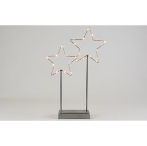 Vánoční LED dekorace - kovové hvězdy- 25 LED šedá