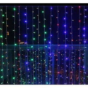 Vánoční osvětlení - světelný závěs - 3x6 m barevná 600 LED - VOLTRONIC® M59984