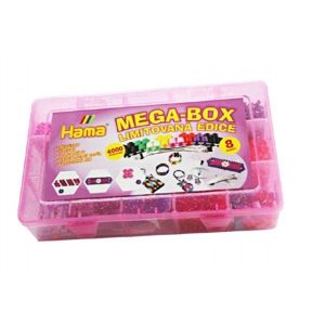 Mega box Zažehlovací korálky + přívěsky a doplňky 4000ks v plastovém boxu 27x17x6cm
