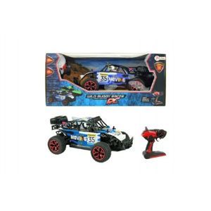 RC buggy Auto modré plast 28cm s dálkovým ovládáním na baterie v krabici 44x19x22cm