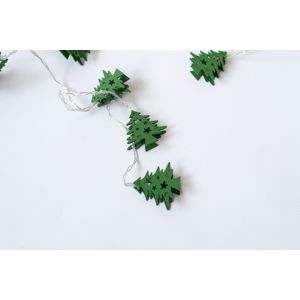 Nexos HOLZ 59049 Vánoční dekorativní řetěz - zelené stromky - 10 LED