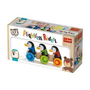 Wooden Toys Tučňáci na kolečkách dřevěné 3ks v krabici 26,5x14x7cm 12m+
