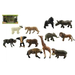 Zvířátka safari ZOO 12ks plast v krabici 53x30x6cm