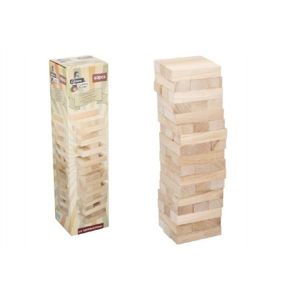 Hra Jenga věž maxi dřevo 60ks dřevěných dílků hlavolam v krabici 13x51x13cm