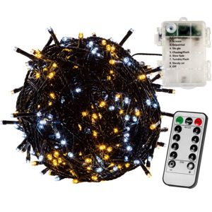 VOLTRONIC® 67408 Vánoční řetěz 10 m,100 LED,teple/stud.bílý+ovladač