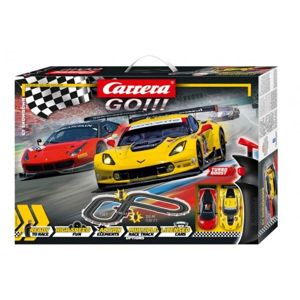 Autodráha Carrera GO!!! 62490 GT Showdown 3,6m + 2 formule v krabici 58x40x8cm