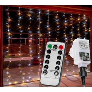 VOLTRONIC 68200 Vánoční světelný závěs - 3x3 m, 300 LED, teple/studeně bílý