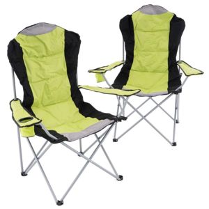 Sada 2 skládacích kempingových židlí - zelené