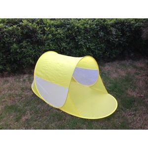 Teddies Stan plážový žlutý 140x70x62cm samorozkládací polyester/kov v látkové tašce