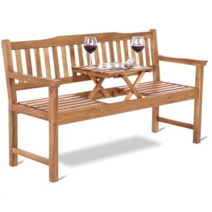 Zahradní dřevěná lavice se stolkem - 150 × 58 × 88 cm
