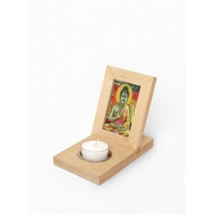 Dřevěný rámeček na fotky se svíčkou