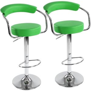 Miadomodo 74095 Sada barových židlí 2 ks, zelená, 53 x 105 x 52 cm