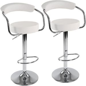 Miadomodo 74201 Sada barových židlí 2 ks, bílá, 53 x 105 x 52 cm