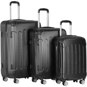 Vojagor 74205 Sada cestovních kufrů 3-dílná, tvrdý plast, černá