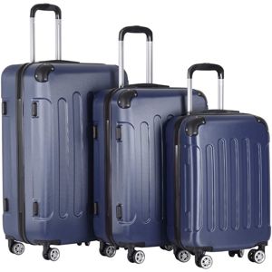 Vojagor 74208 Sada cestovních kufrů 3-dílná, tvrdý plast, tmavě modrá