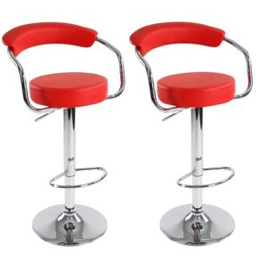Miadomodo 74202 Sada barových židlí 2 ks, červená, 53 x 105 x 52 cm