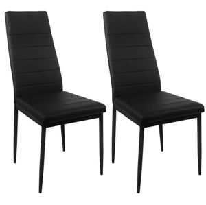 Miadomodo 74410 Sada jídelních židlí s PU kůží, černé, 2 ks