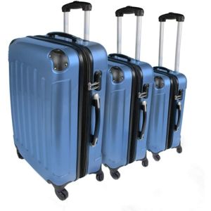 Vojagor 74797 Sada cestovních kufrů 3-dílná, tvrdý plast, ledově modrá