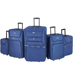 Sada cestovních kufrů na kolečkách, 5-dílná, modrá