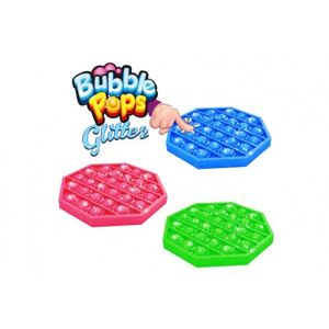 Bubble pops - Praskající bubliny s glitry silikon antistresová spol. hra 3 barev 12,5x12,5cm v sáčku