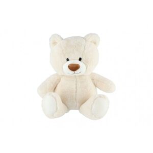 Medvěd sedící, plyš, 45 cm, bílý