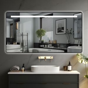 IREDA Koupelnové zrcadlo s LED osvětlením, 100 x 75 cm